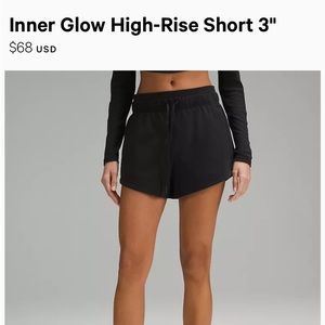 Lululemon Inner Glow High Rise 3” Shorts